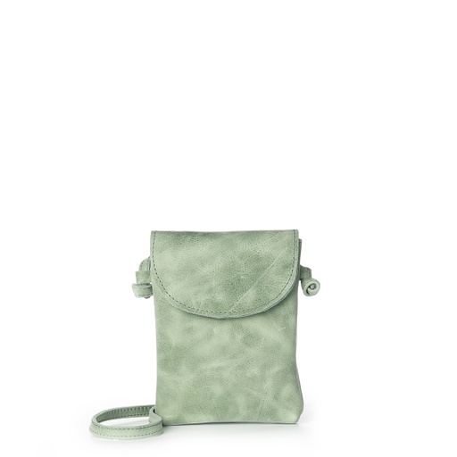 [bag-sling-comp-mint] Compact Sling Bag | Mint Green Leather