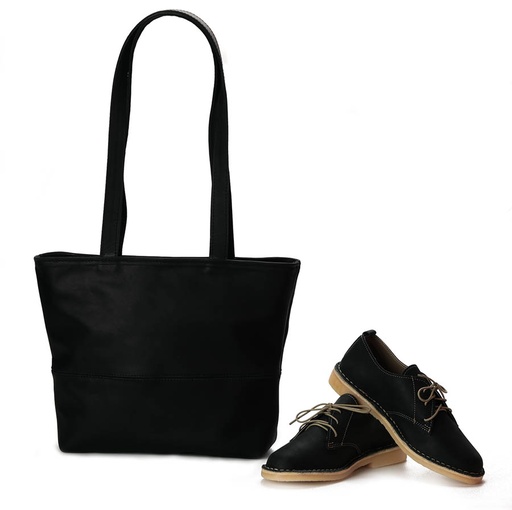 VELLIES & Shopper Handbag | Black Leather