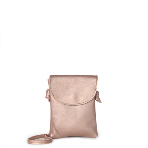 [bag-sling-comp-ros-gol] Compact Sling Bag | Rose Gold Leather