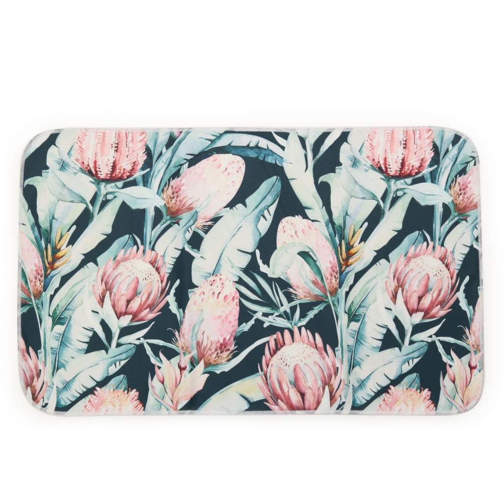 Microfiber Kitchen Towel (40 x 65cm) | protea with green leaves print