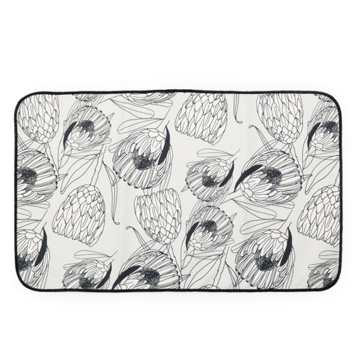 [hom-kit-tow-pro-65cm-whi] Microfiber Kitchen Towel (40 x 65cm)  | protea line drawing