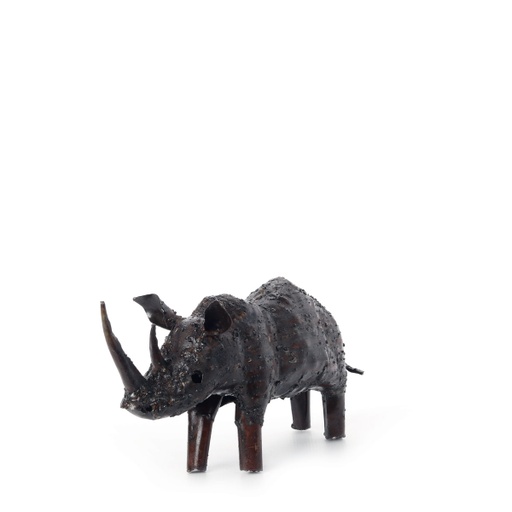 [orn-met-rhi-15cm] Metal Rhino Garden Ornament | height +/- 15cm
