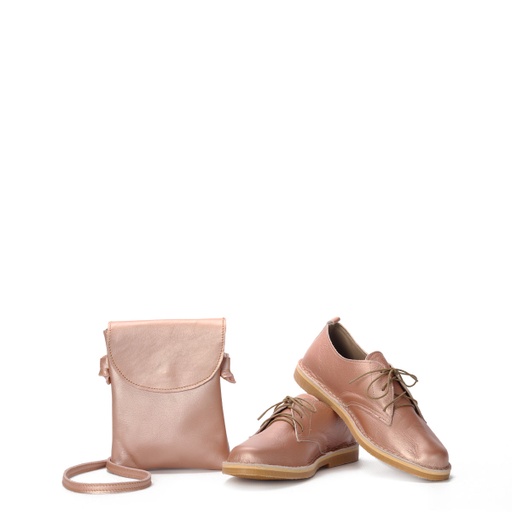 VELLIES & Compact Sling Bag | Rose Gold Leather