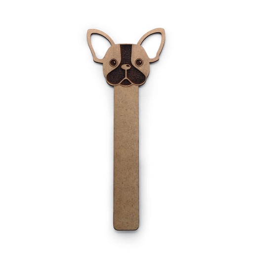[boo-woo-fre-bul-21cm] French Bulldog Shaped Wood Bookmark
