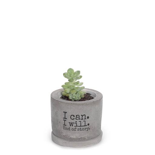 [pot-con-can-wil-7cm] Printed Concrete Pot (7cm) | I can. I will.