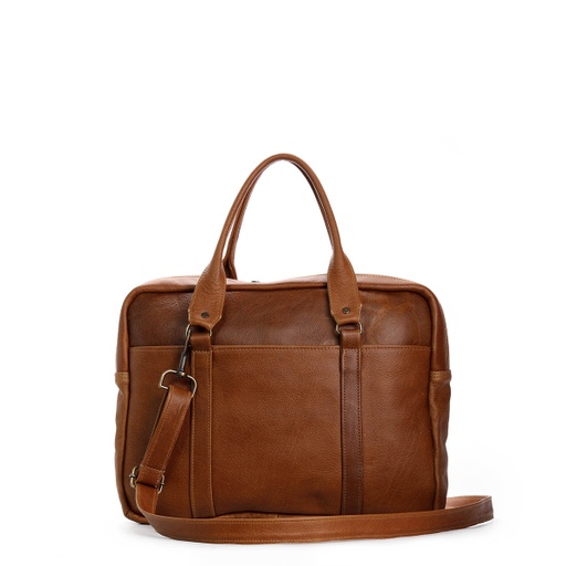 [bag-lap-sli-bro-15] Slim Laptop Bag - Brown Leather - 15"