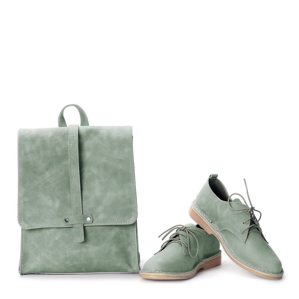 VELLIES & Ladies Backpack | Mint Green Chrome Tanned Leather