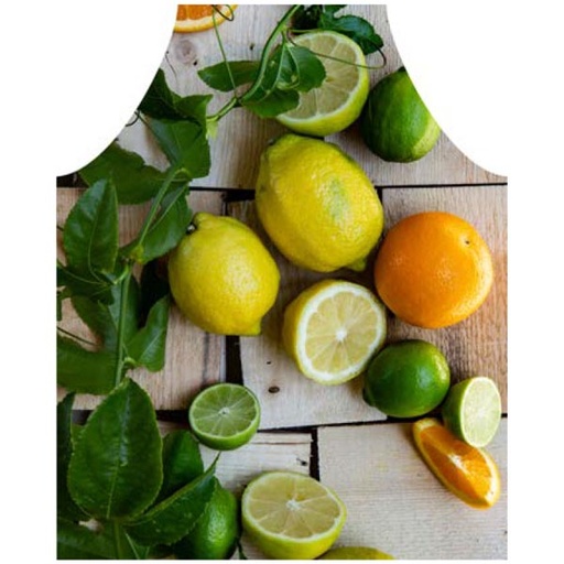 [apr-cit-lem-pol-lin] Citrus Lemon Apron (72x89cm)