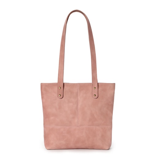 [b-tote-lin-whi-ros-pink] Linear Whispers (large) Tote Bag | rose pink leather