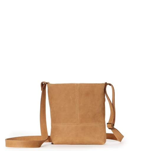 [b-sling-lin-whi-tan-bro] Linear Whispers (medium) Sling Bag | tan brown leather
