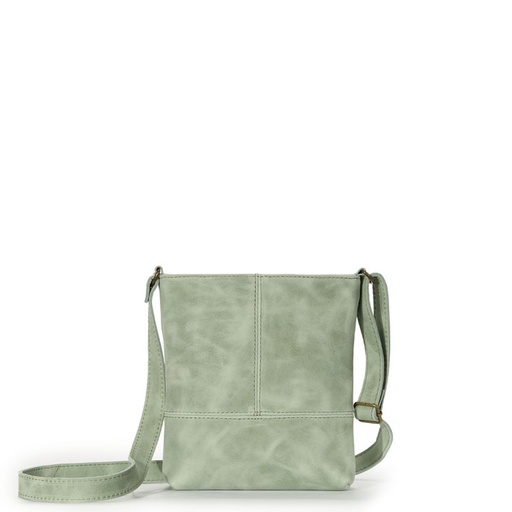 [b-sling-lin-whi-mint-gre] Linear Whispers (medium) Sling Bag | mint green leather