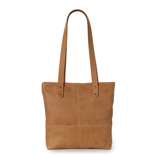 [b-tote-lin-whi-tan-bro] Linear Whispers (large) Tote Bag | tan brown leather