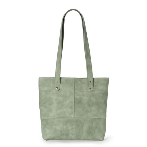 [b-tote-lin-whi-mint-gre] Linear Whispers (large) Tote Bag | mint green leather