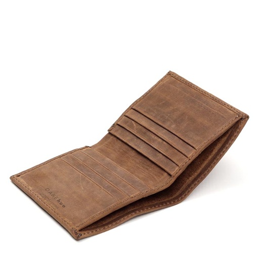 [a-biwal-card-wal-bro] Men’s Bifold Card Wallet | walnut brown leather