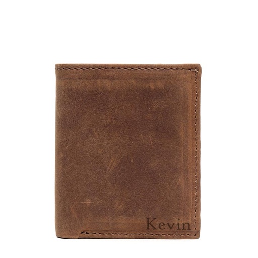 [a-biwal-card-wal-bro-cust] Personalised Men’s Bifold Card Wallet | walnut brown leather