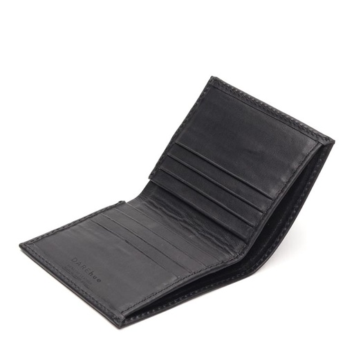 [a-biwal-card-black] Men’s Bifold Card Wallet | black leather