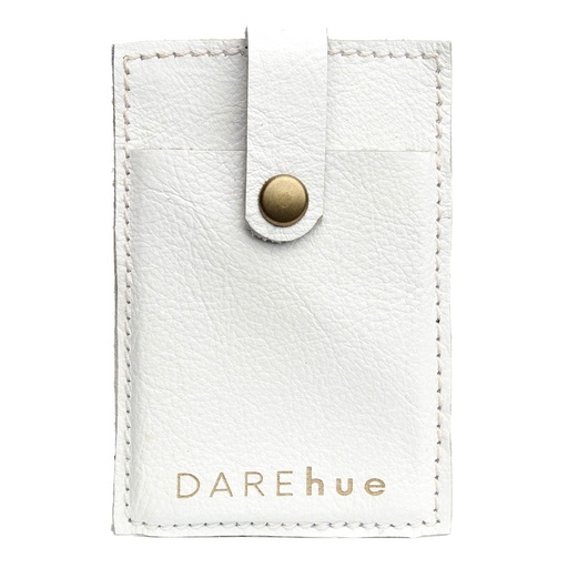 [w-pho-card-white] Stick-On Leather Phone Card Holder | white