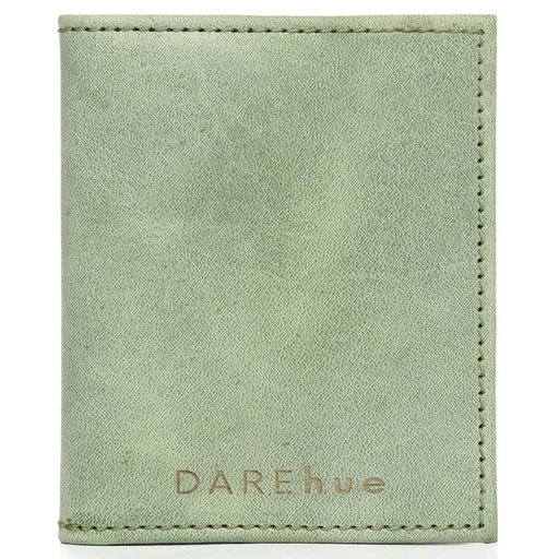 [w-fold-card-1-mint] Slim Leather Bifold Card Holder - mint green