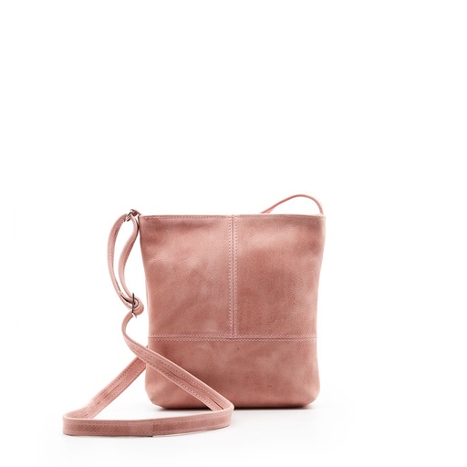 [bag-sling-simple-pink] Simple Sling Bag | Pink Leather