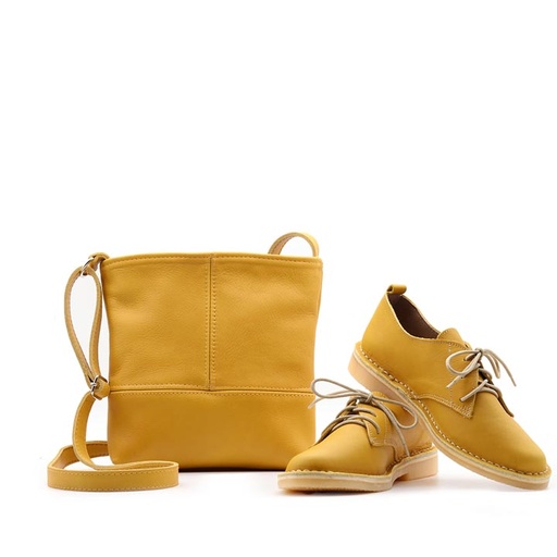 VELLIES & Simple Sling Bag | Mustard Yellow Leather