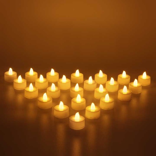 [can-sml-set-24-led] Flameless small LED Tea Light Candle - set of 24